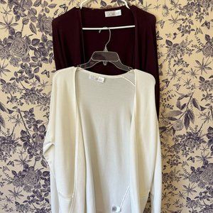 *TWO* Time and Tru Women's Lightweight Open Front Cardigan (X-Large)